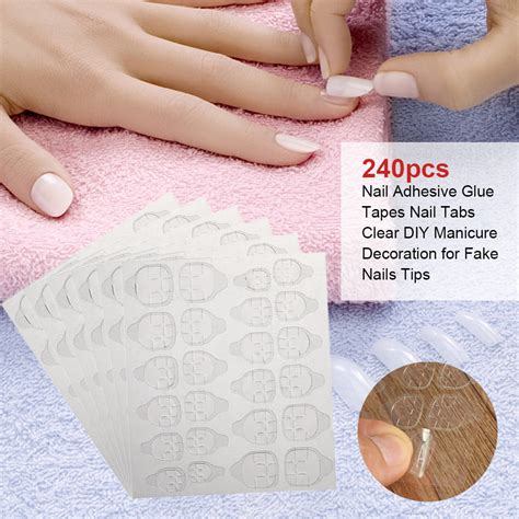240pcs Nail Adhesive Glue Tapes Nail Tabs Clear Diy Manicure Decoration