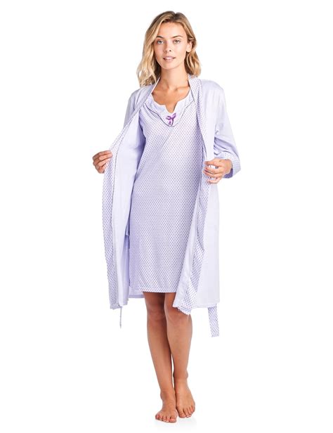 Casual Nights Womens Sleepwear 2 Piece Nightgown And Robe Set Purple