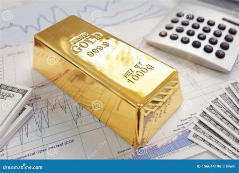 Gold Bullion Bar On A Stocks And Shares Chart Stock Photo Image Of