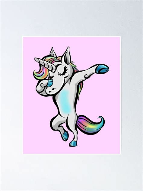 Cute Dabbing Unicorn Rainbow Dab Unicorn Poster By Noritees Redbubble