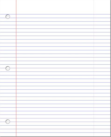 Notebook Paper Template Lined Doc Blank For Word Free Online Throughout