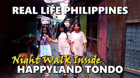 Inside Manilas Biggest Slum At Night Walking At Night In Happyland