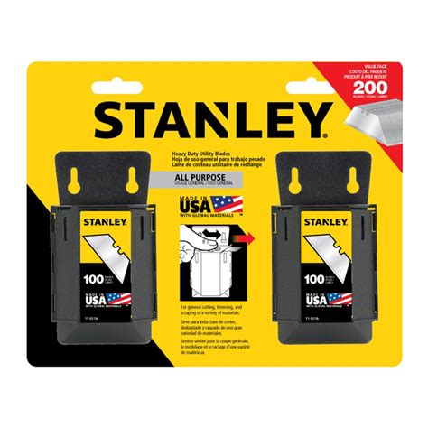 Stanley 200 Pack Carbon Steel Utility Replacement Blade At