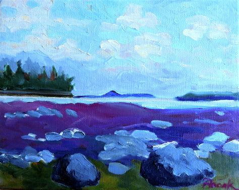 Blueberries By The Sea Painting By Francine Frank Fine Art America