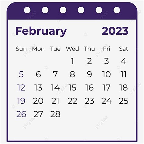 February 2023 Calendar Vector Art Png 2023 February Calendar Calendar
