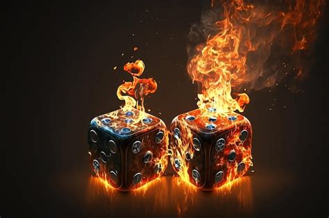 Premium Ai Image A Fireball Dice Is Burning On Fire And The Words