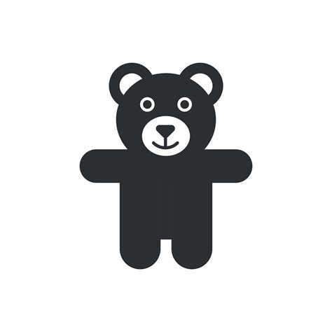 Teddy Bear Plush Toy Icon Vector Illustration Business Concept Bear