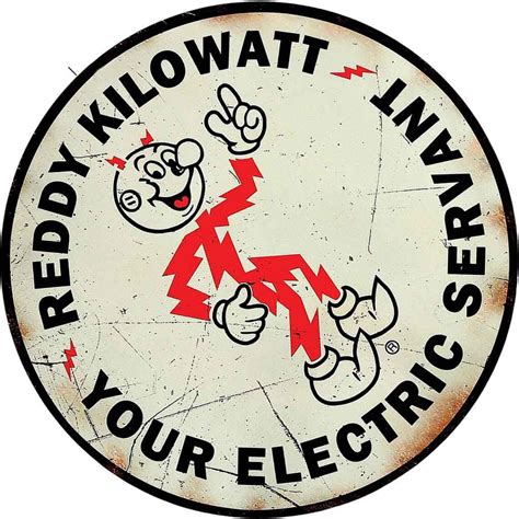 Reddy Kilowatt Your Electric Servant Round Metal Sign Etsy