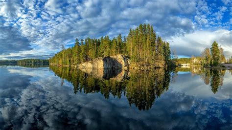 Download Finland Reflection Tree Nature Lake Hd Wallpaper