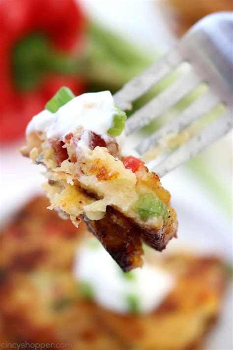 This loaded fried mashed potatoes recipe from delish.com is the best. Loaded Mashed Potato Cakes - CincyShopper
