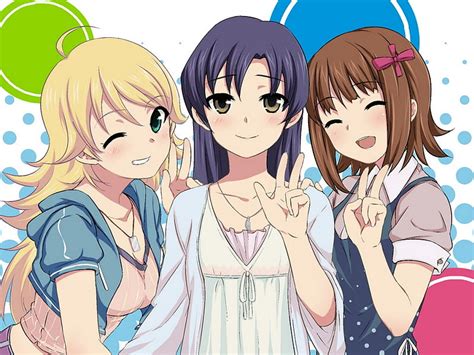 Peace Sign Girls Anime Hd Wallpaper Peakpx