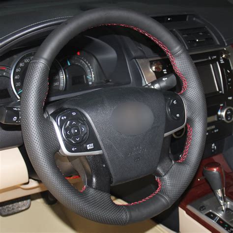 Loncky Auto Hand Sewing Genuine Leather Steering Wheel Cover For 2014