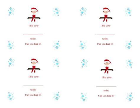 Elf On Shelf Hide And Seek Cards Elf Printables Elf Christmas Elf