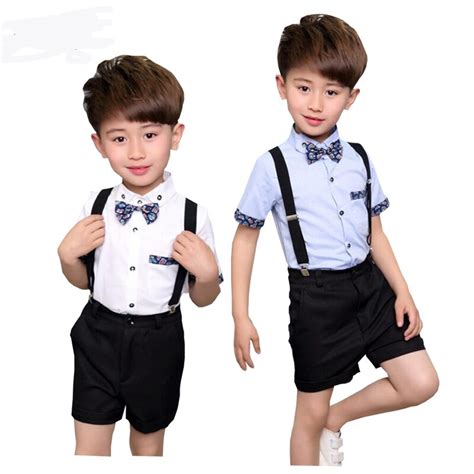 2018 New Summer Children Short Wedding Overall Suits With Bowtie For