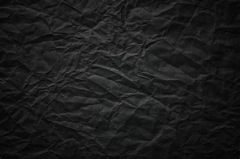 Premium Photo Crumpled Paper Texture Black Cardboard Sheet Gloomy