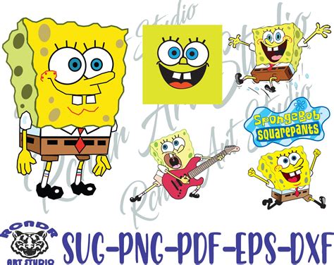 Spongebob Faces Svg Spongebob Faces Cricut Squarepants Svg Etsy