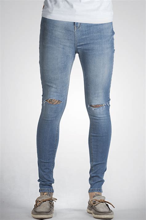 Indigo Ripped Super Skinny Jeans Empire Jeans Menswear