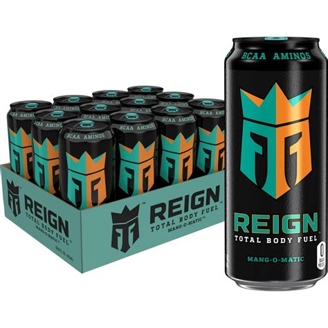 12 Cans Reign Total Body Fuel Energy Drink Mango O Matic 16 Fl Oz