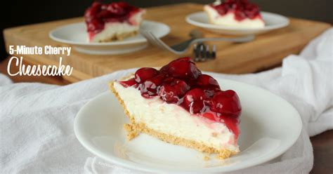 Transfer cheesecake to a baking pan with a wire rack. 5-Minute Cherry No-Bake Cheesecake is so delicious ...