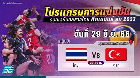 โปรแกรมการแข่งขันวอลเลย์บอลหญิงทีมชาติไทย ศึกเนชั่นส์ ลีก 2023 วันที่