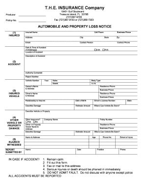 Headquarters is in treasure island, united states, fl. Fillable Online Automobile and property loss notice - Allied Specialty Insurance Fax Email Print ...