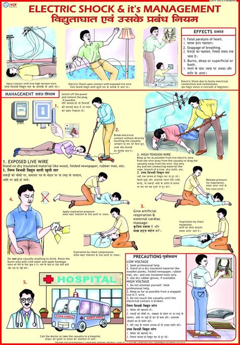 Electrical Shock Treatment Safety Chart Poster