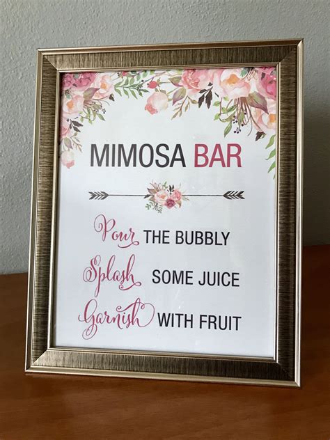 Mimosa Bar Sign For Bridal Shower X Tea Party Bridal Shower