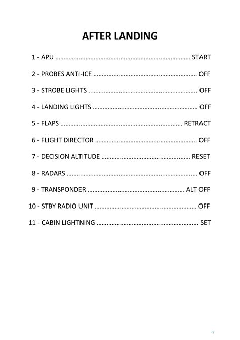 CRJ Full Procedures Checklist for Microsoft Flight Simulator | MSFS