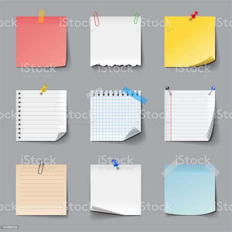 Post It Notes Icons Vector Set Stock Illustration Download Image Now