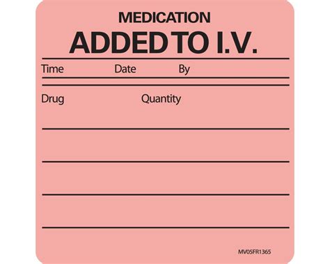 Paper Medication Added Label Medvisionﾮ Mv05fr1365