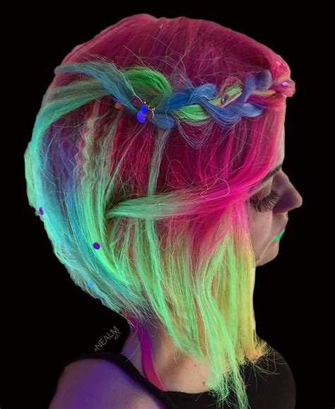 How do i fix my hair if i mess up when coloring at home? Glow in the dark hair by @nealmhair. Perfect for a music ...