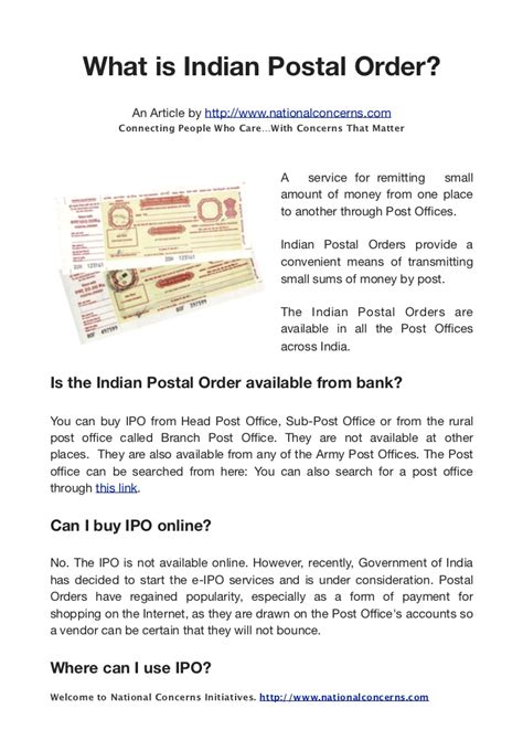 The malaysian postal service is known locally as pos malaysia. What is indian postal order
