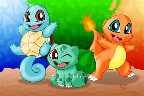 Kanto Starters Squirtle Bulbasaur Charmander By Aleximusprime On