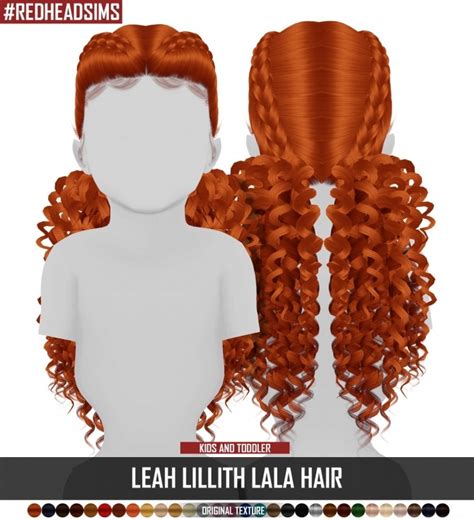 Leah Lillith Lala Hair Kids And Toddler Version At Redheadsims Sims 4