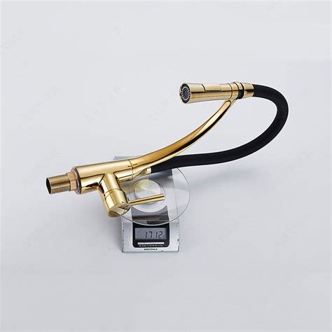 Plastic swan neck sink bib cock. Gold and Black Kitchen Sink Faucet Mixer Tap Swan Neck ...