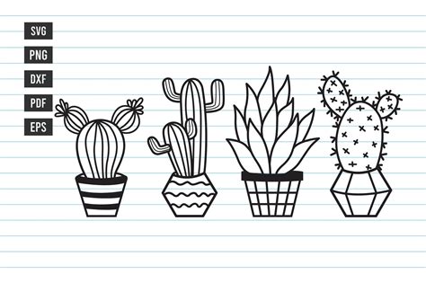 Cactus Svg File Hand Drawn Cactus Svg Gráfico Por Dakhashop · Creative