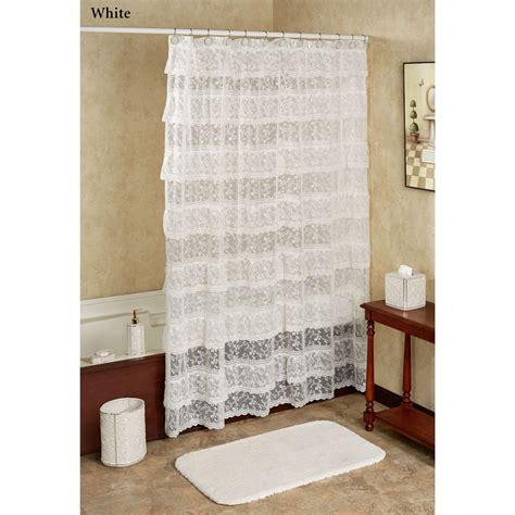 Bridal Lace Ruffled Shower Curtain Ruffle Shower Curtain Lace Shower