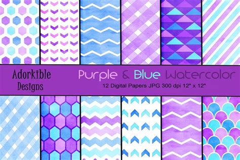Purple And Blue Watercolor Patterns Creative Daddy
