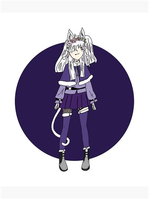 Purple Kawaii Anime Cat Neko Girl Poster For Sale By Studio 72