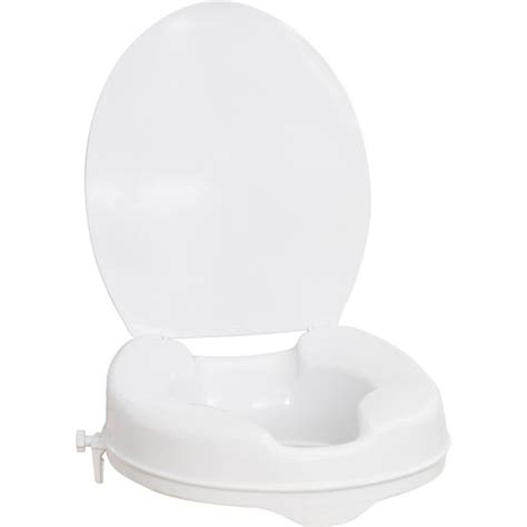 Aquasense Raised Toilet Seat With Lid White 2 Inch