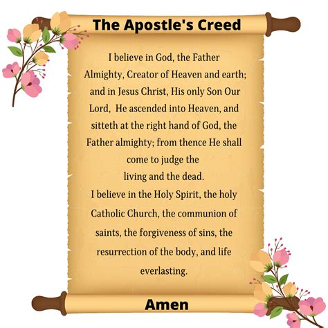 The Apostles Creed Printable The Catholic Womans Voice