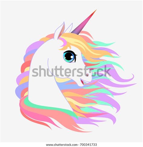 Unicorn Head Portrait Vector Illustration Magic Stock Vector Royalty