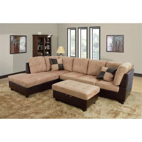 Aycp Furniture 3 Pieces L Shape Sectional Sofa Set Left Hand Facing