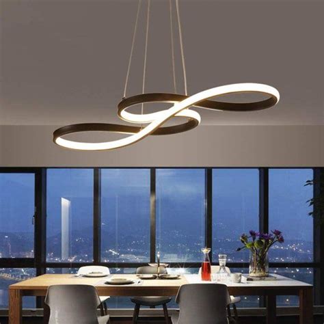 Modern Chandelier Lighting LED Dining Room Dimmable Pendant Light Height Adjustable Hanging