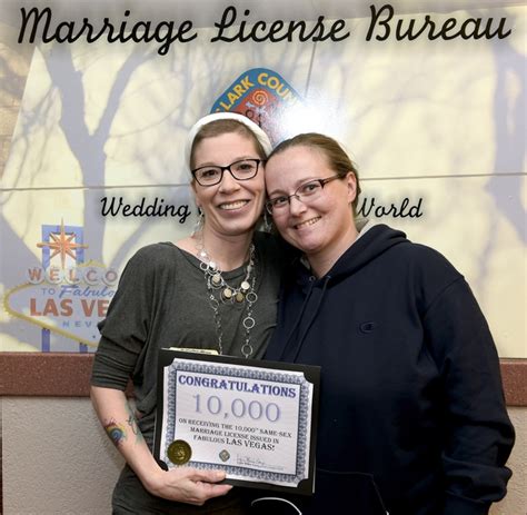 10 000th clark county same sex marriage license clark county clerk s marriage license bureau