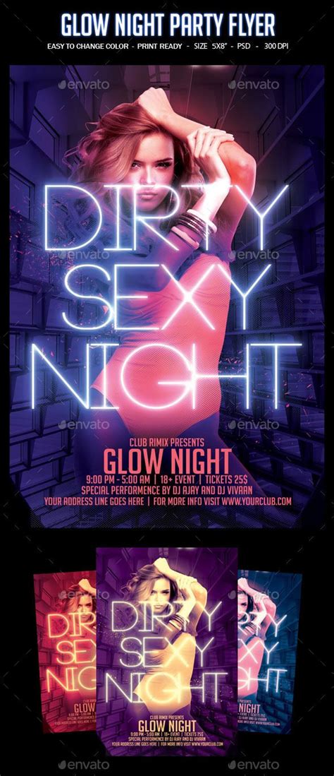 glow night party flyer party flyer party night flyer