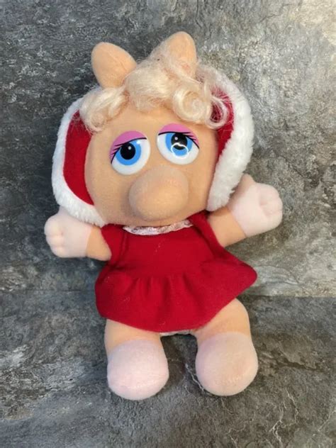 Baby Miss Piggy Christmas Plush Jim Henson Muppet Babies 1987 Vintage