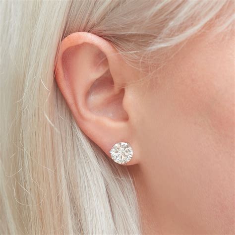 Round Diamond Stud Earrings Diamond Earrings Studs Round Diamond