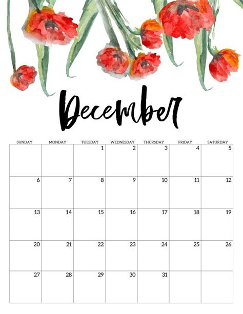 2020 Free Printable Calendar Floral Paper Trail Design Print