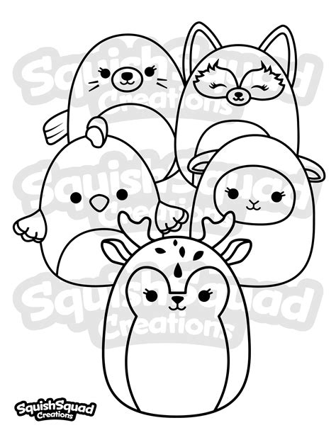 Squishmallow Coloring Page Printable Squishmallow Coloring Etsy Finland